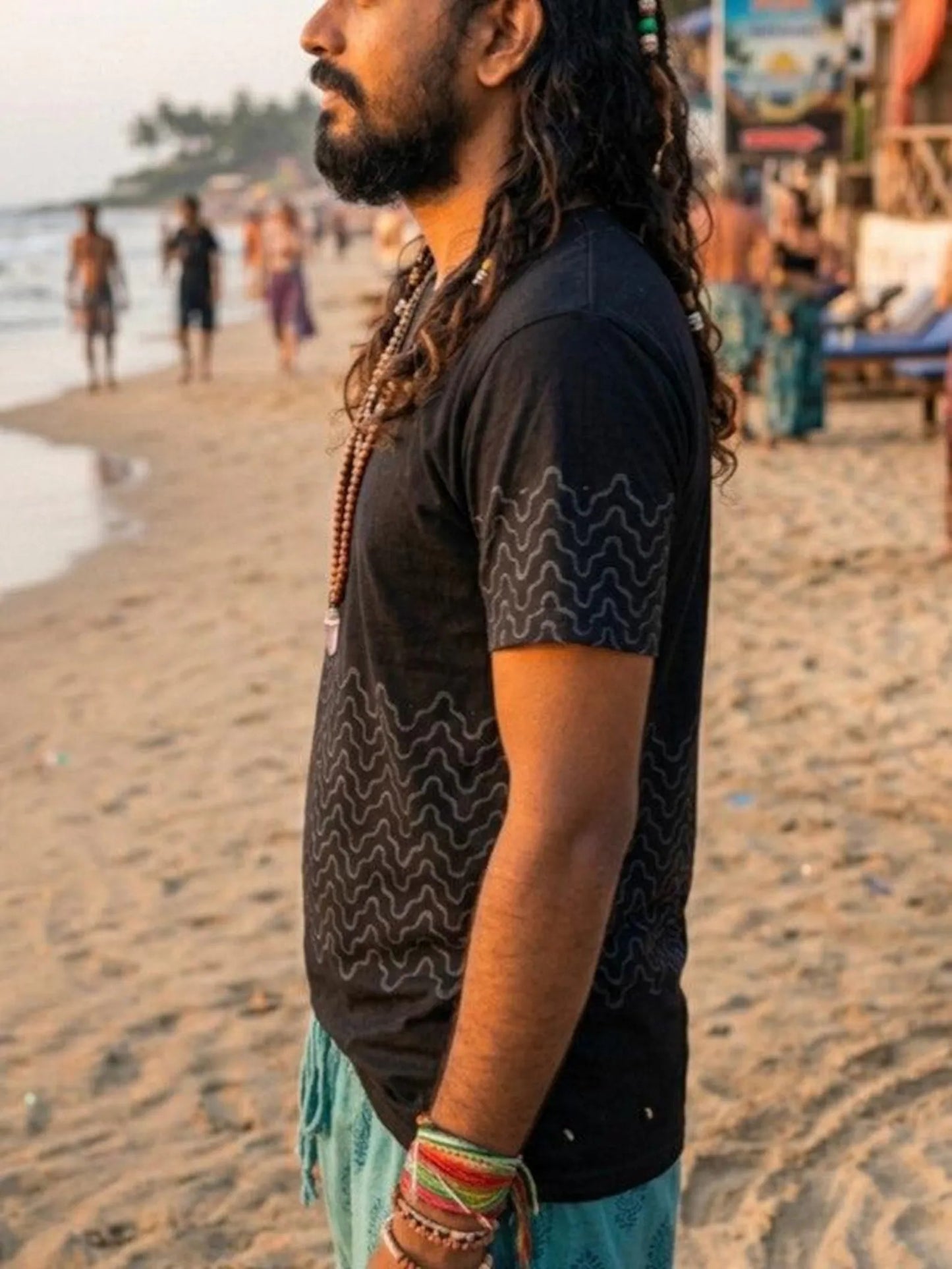 Men’s Sacred Geometry Wave T-Shirt, Festival Graphic Tee