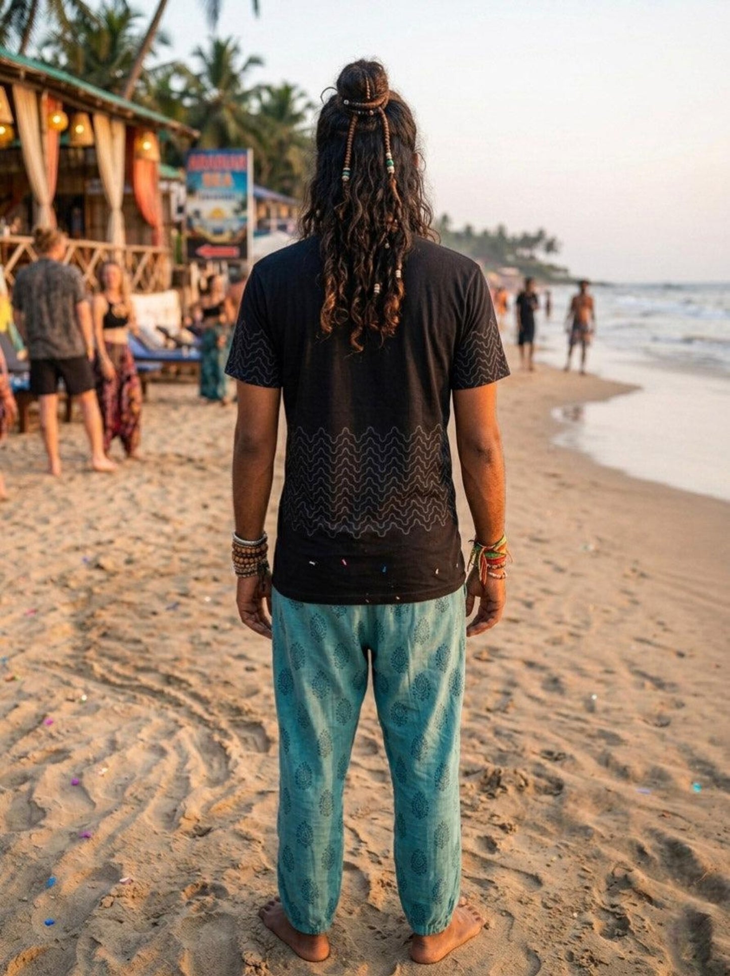 Men’s Sacred Geometry Wave T-Shirt, Festival Graphic Tee