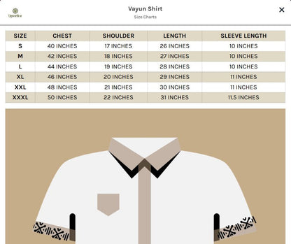 Men’s Beige Tribal Print Shirt, Cotton Short-Sleeve Button-Up